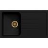 Generic Lavello cucina Romeo nero 1 vasca piletta ottone con gocciolatoio cm 86 x 50 Made in Italy