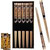 DRW Klimt - Set di bacchette per mangiare bacio, 5 set di bacchette, 28 cm