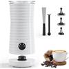 Morpilot Montalatte Elettrico Automatico, Morpilot Cappuccinatore, Schiumatore Latte 4 in 1, Libera Scelta dello Spessore della Schiuma, Silenzioso e Rivestimento Antiaderante - Bianco