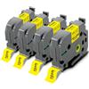 Pristar 18mm Nastro per Etichette Compatibile per Brother TZe-641 TZe641 TZ-641 TZe Nero su Gialla Laminato per Brother PT-D400VP 1830VP P750W D600VP P700 2430 D450VP E550WVP P710BT H500 4 Pezzi