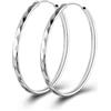 CRASLYMO Orecchini a cerchio in argento 925, ipoallergenici, grandi, in argento, orecchini a cerchio leggeri, da donna, 30/40/60 mm, 60mm, Oro bianco, Diamante