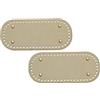 sourcing map 2 fondelli per borse all'uncinetto, 9,9 x 22,9 cm, fondo ovale in pelle, con fori, base per cuscino per borse fai da te, colore oro
