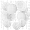 HOWAF Decorazioni Matrimonio Bianco, 13 x Cuori Ghirlanda Festoni Decorativi da Appendere Pompom Bianchi Lanterne di carta e Ventagli per Compleanno Matrimonio Anniversario Baby Shower Decorazioni