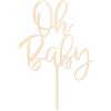LOVENJOY Oh Baby Cake Topper Decorazione Torta Baby Shower per Gender Reveal Feste Decorazioni, in Legno Rustico