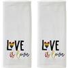 SKL Home Set di asciugamani in cotone, con scritta Love is Love, 63,5 x 40,6 cm