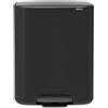 Brabantia Bo Pedal Bin Pattumiera da Cucina, Acciaio, Nero Opaco, 60 Litri