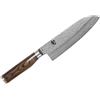 KAI Shun Premier Tim Mälzer Santoku 18 cm lunghezza lama - Nucleo VG-MAX 61 HRC, 32 strati di damasco lucidato a specchio - Legno Pakka venato marrone medio - Superficie martellata - Made in Japan