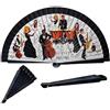 DRW Ventaglio in Legno Decorato con Musicisti, Multicolore, Medidas: 42 cm