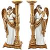 DRW Set 2 candelabri angioletti in resina dipinti a mano 20 x 13 x 49 cm