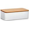 Zeller 25377 - Cassetta per Il Pane in Metallo, Metallo, Bianco, 42,5 x 23 x 13 cm