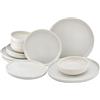 CreaTable, Serie Uno Offwhite 33065 - Set di piatti in gres porcellanato, lavabile in lavastoviglie e microonde, made in Portogallo