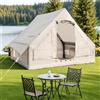 ShinHye Tenda gonfiabile per campeggio Glamping, 4 stagioni, tenda ad aria con pompa, facile da installare, con finestre a doppio strato in rete e porte doppie (tenda ad aria 6 mq)