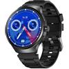 JINSHANGZI VP50 5G Smart Watch Men Upgrade Chip SIM Card 4G+128G Android 10 Telescopic 180° Rotary Camera WiFi GPS 1.75 Screen Smartwatch (3GB 32GB,Black)