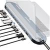 Lemorele Alluminio Docking Station 3 Display Gigabit Ethernet Hub 2 HDMI 4K, USB-A, USB-C Data, PD100W, SD TF, VGA, Audio, 1000M RJ45 Multiporta Adattatore MacBook Con Supporto per Laptop -12in1