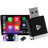 YolanAuto Adattatore Wireless 2 in 1 per Android Auto e CarPlay - Trasforma CarPlay cablato in wireless, con adattatore USB-C, WiFi 5.8GHz, facile da usare, mini e stabile, compatibile con iOS 10+ e Android 11+