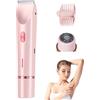 PORFOYO Rasoio elettrico da donna, 5 in 1, rasoio elettrico da donna, rasoio da donna, bikini trimmer, per viso, corpo, gamba, bikini, ricarica USB