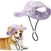 SAVOSWEET Cappello da Sole Estivo per Cani Elegante, Cappello Sportivo per Gatti Protezione Solare, Berretto da Baseball Regolabile, Visiera Estiva per Cani di Piccola Taglia, Cuccioli (M-Viola)