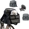 TOWEBOORY Cestino per Bicicletta Animale Domestico, Cestino Bici per Cani con Adattatore per Manubrio Staccabile, Cinghie Regolabili, Rete Traspirante per Il Ciclismo Picnic Shopping