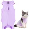 Tiryns Tuta per il Recupero del Gatto Body Gatto Post Operatorio Sterilizzazione Professionale Recovery Suit Impedire Leccare per Degenza per Gatti Spay Chirurgico o Addominale Malattie Cani Gatti Viola M