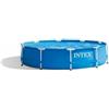 Intex 28202NP - Piscina Fuori Terra Metal Frame Rotonda, Pompa Filtro 1250 L/h, 4485 L, Acciaio e PVC, Blu, 305x76 cm