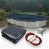 Winter Block Copertura invernale di ottima qualità per piscine ovali fuori terra, 4,5 x 9,1 m, include verricello e cavo, resistenza e durata, protezione UV