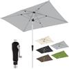 Doppler ombrellone per il giardino in alluminio I 220x140cm ombrellone rettangolare per balcone e terrazza I ombrellone inclinabile a manovella I ombrellone grande da giardino