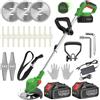 Tooltesoo Decespugliatore a Batteria con 2 Batterie da 21 V 4,0 Ah e 3 Tipi lame, Tagliaerba a Batteria Elettrico 3 in 1, Telescopico Decespugliatore da Giardino per la Rifinitura del Cortile