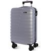 Coronel Tapiocca Colonel Tapioca - Valigie da Viaggio Cabina - Valigia da Viaggio - Adatta per Ryannair- Trolley Bagagli per Aereo Resistente con 4 Ruote a 360° e lucchetto, argento, 55x40x20 cm, Valigia cabina