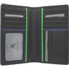 VISCONTI Bond Collection JAWS Pelle Giacca Portafoglio BD12 RFID blocco Nero/Cobalto/Verde