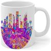 Wodevor Emirati Arabi Uniti Dubai Tazza bianca a forma di mappa dello stato in ceramica tazza da caffè tè divertente fitness fisica tazza bianca lucida tazza San Valentino festa del papà regalo di