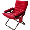 XRBCNMM Poltrona pieghevole con seduta regolabile in altezza e grandi tasche portaoggetti, sedia moderna per soggiorno, comoda, per camera da letto, ufficio, balcone (rosso, pacchetto 1)