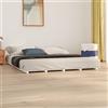 YUOTYRKTEJRSG Struttura Letto Matrimoniale 180x200, Giroletto Bianco 160x200 cm in Legno Massello di Pino, Adatto per Camera da Letto, Soggiorno, Balcone