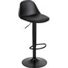 Baroni Home Sgabello Girevole con Schienale e Cuscino, Altezza Regolabile e Poggiapiedi, Fondo Antigraffio, Ideale per Sala da Pranzo, Ristorante, Nero, 1 Pezzo, 40x40x80-104 cm