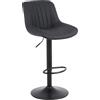 Youhauchair Sgabelli Cucina, Sgabello Cucina Regolabile in Altezza con Schienale, Sgabelli Bar in Pelle PU, Sgabello Alto Moderni Design, Nero