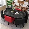 Generic Set di 7 pezzi tavolo da pranzo ovale per 6 sedie, moderno tavolo da pranzo e tavolino da caffè, mobili da cucina, salotto, sala riunioni