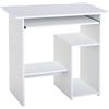 HOMCOM Scrivania Salvaspazio da Casa e Ufficio, Moderna Scrivania per Computer, Porta PC, Ripiano per CPU e Mensola per Tastiera Estraibile in Legno, 80x45x75cm, Bianco