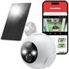 SwitchBot Kit di telecamera di sicurezza wireless, telecamera esterna 2K con pannello solare, sorveglianza continua per la sicurezza della casa, visione notturna a colori, rilevamento AI di movimento