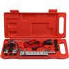 BTMIEY Set di utensili per riparazione tubi del carburante e freni in rame con matrici per doppia svasatura, kit con morsetto e tagliatubi per refrigerazione