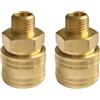 Kmuqshy 2 Pezzi Raccordo Aria Compressa con 1/4 Pollice Filettatura Esterna, Attacco Rapido DN 7,2, Adattatore per Compressore e Attrezzi Pneumatici, Giunto Filettato in Ottone con Valvola di Ritegno
