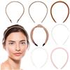 SZZHIYONG 7 Pezzi Cerchietto Capelli Donna, Cerchietti per Capelli Donna, Fasce per Capellio Accessori Annodato con Perle Larghe Antiscivolo, Cerchietto Boho per Donne Ragazze(Marrone)