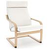 VINYLLA Fodera di ricambio per poltrona Ikea Poang (cuscino design 3, cotone - bianco)