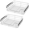 VELPAX 2x 50 cm Cassetto Telescopico Cucina 26kg Cassetto Telescopico Metallo Guide Scorrevoli Cucina Cestelli Estraibili Mobili Cestello con Binario