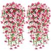 YSUVIN Fiori artificiali da appendere, 4 pezzi di fiori artificiali, per esterni, 76 cm, piante artificiali sospese, come vere piante artificiali, da appendere, per esterni, balcone, giardino
