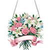 Zamety 5D Diamond Painting Fiori, DIY Diamantini Crystal Art Pendente, Diamond Painting Ciondolo per Principianti, Acrilico Decorazioni per Finestre Casa Con Catena