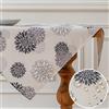 Vorysum Tovaglia Moderno Impermeabile Floreale Runner Tavola Grigio Dalie Stagionale Autunno Cucina Decorazione per Interni, Vacanze, Feste, Matrimoni 100 x 100 cm Quadrata