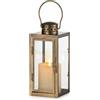 NUPTIO Lanterne Vintage Oro Distressed: 24cm Alto Decorativo Appeso Farmhouse Metallo Lanterna Decorazione Interna Con Vetro - Portacandele Per Halloween Home Mantle Soggiorno Patio
