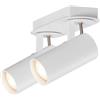 DAWALIGHT Faretti LED Soffitto 2 Punti Luce GU10 5W 3000K Bianco caldo Plafoniera Orientabile Faretto da Parete Lampada Soffitto per Interno Barra Vetrina Cucina Camera da Letto Soggiorno