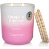 M&SENSE Candele Profumate Soia Litchi Ciliegia Rosa |400g, Profumo Dolce e Fresco 80 Ore, Candela Naturale per Cucine e Balconi, Regalo Estivo per Amici e Feste all'Aperto