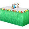 Morcheiong Luau - 1 gonna da tavolo hawaiana in erba, 2,9 m x 75,9 cm, decorazione per feste tropicali (verde)