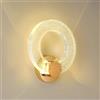 KRUIHAN Applique LED da Parete Interno,Applique da Parete Cristallo Oro,Lampada da Comodino,Luci Camera da Letto,Plafoniere da Parete per Soggiorno Corridoio,Lampada Decorazioni da Parete(S,Tricolore)